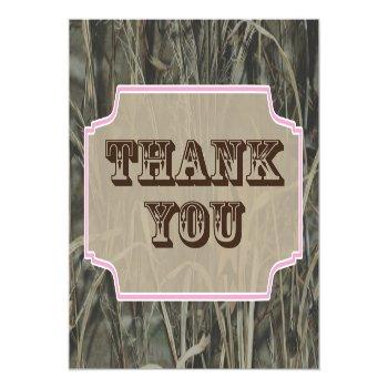 Camo Thank You Note Cards Pink Front View