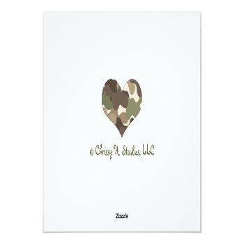 Camouflage Heart Thank You Note Cards Front View