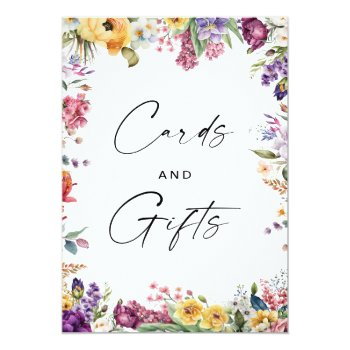 Cards & Gifts Sign Garden Flowers Bridal Shower Front View