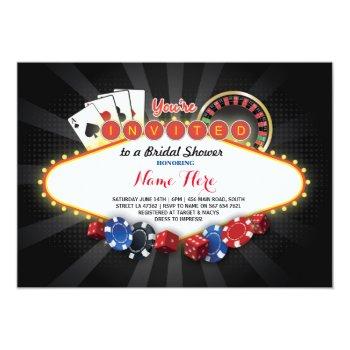 Casino Bridal Shower Night Las Vegas Party Invite Front View