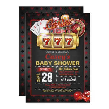 casino night baby shower invitation