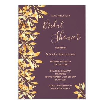Cassis Botanical Purple Script Gold Front View