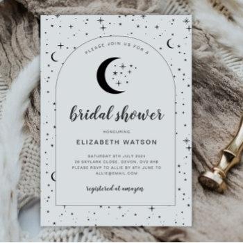 celestial arched bridal shower invitation