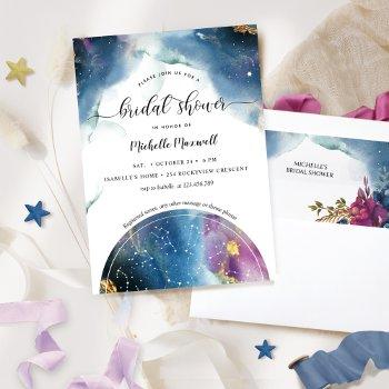 celestial constellations and stars bridal shower invitation