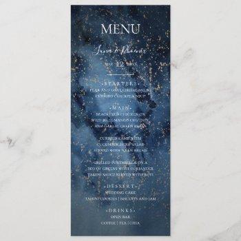 celestial night sky | gold wedding dinner menu