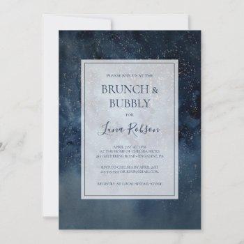 celestial night sky with frame brunch and bubbly invitation
