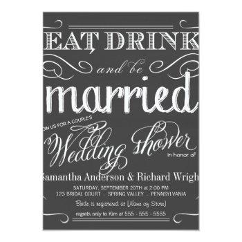 Chalkboard Couples Wedding Shower Invitations Front View