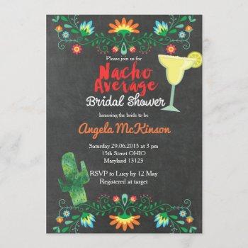 chalkboard nacho average bridal shower invitation