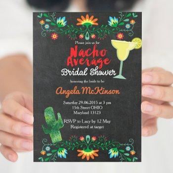 chalkboard nacho average bridal shower invitation