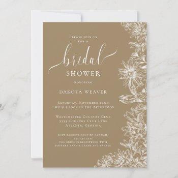 champagne floral bridal shower  invitation