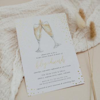 champagne toast | bridal shower brunch foil invitation