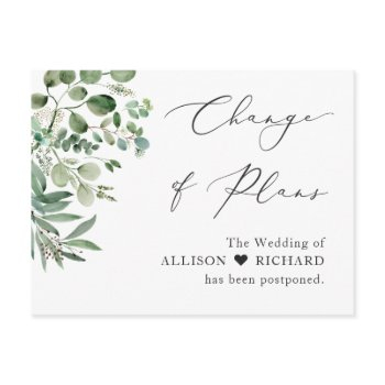 change of plans script simple elegant eucalyptus postcard