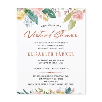 change plans budget bridal floral virtual shower