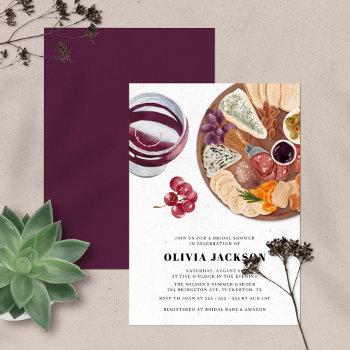 charcuterie board casual modern bridal shower invitation