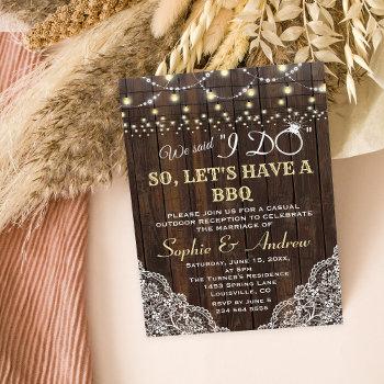 charm old wood lace string lights after i do bbq invitation