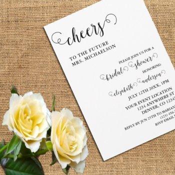 cheers bride to be bridal shower invitation