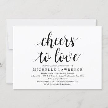 cheers to love, modern bridal shower celebration invitation