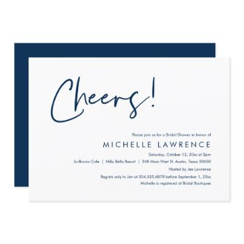 cheers to love, modern casual bridal shower invita invitation