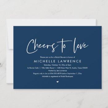 cheers to love, modern casual bridal shower invitation