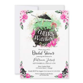cheers witches halloween bridal shower invitation
