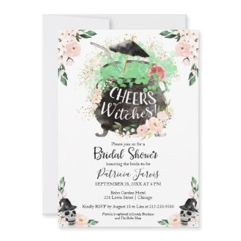 cheers witches halloween bridal shower invitation