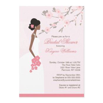 cherry blossom african american bridal shower invitation