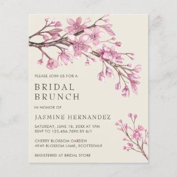 cherry blossom budget bridal brunch invitation