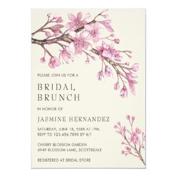 Cherry Blossom Budget Bridal Brunch Invitation Front View