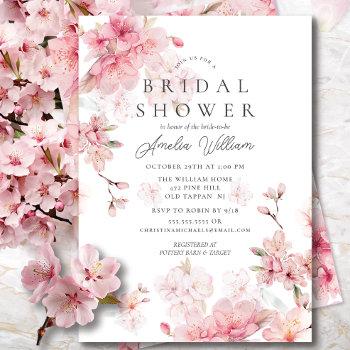 cherry blossom delight bridal shower invitation