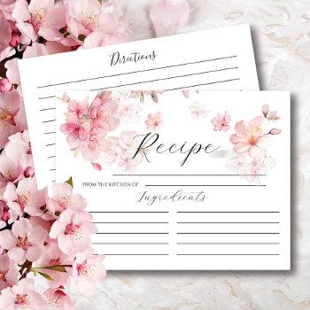 cherry blossom floral bridal shower recipe card