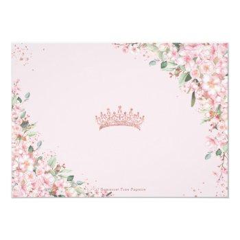 Cherry Blossoms Rose Gold Sweet 16 Quinceañera Xv Rsvp Card Front View