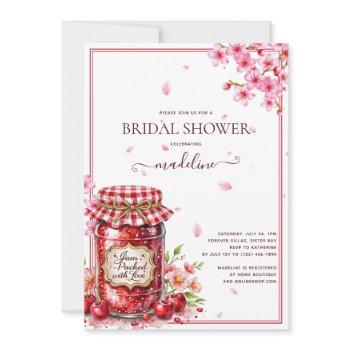 cherry jam cherry blossoms bridal shower  invitation