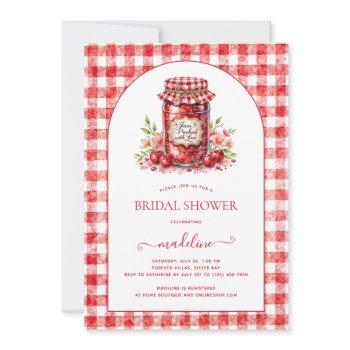 cherry jam gingham bridal shower  invitation