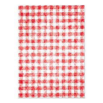 Cherry Jam Gingham Bridal Shower Invitation Front View