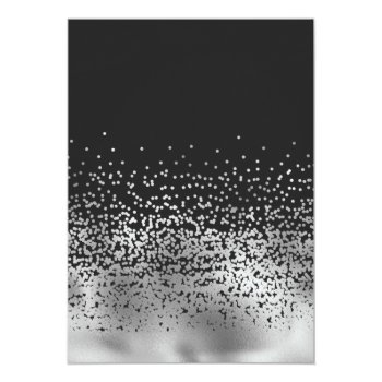 Chic Black Silver Confetti Ombre Front View