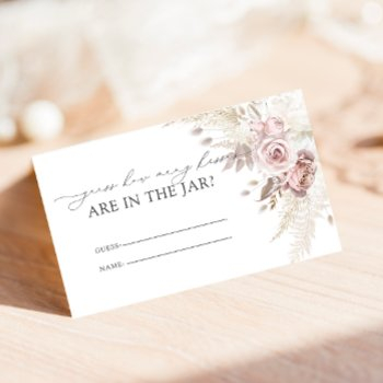 chic blush dusty rose how many kisses bridal game enclosure card