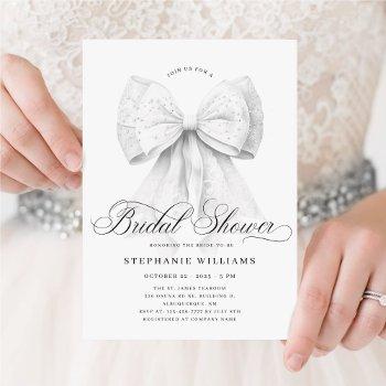 chic bow bridal shower invitation
