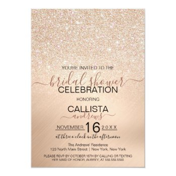 Chic Champagne Gold Glitter Metallic Front View