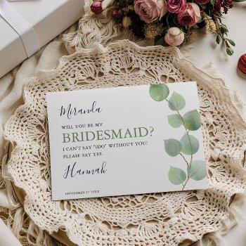 chic eucalyptus greenery will you be my bridesmaid