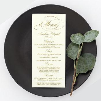 chic faux gold foil party menu template - ivory