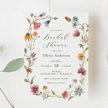 chic feminine wildflower bridal shower invitation