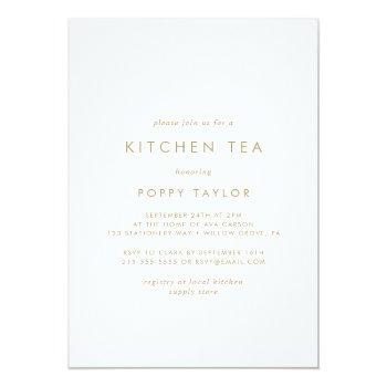 Chic Gold Typography Kitchen Tea Front View