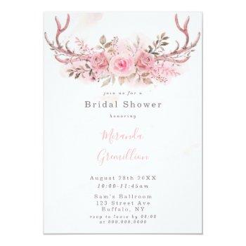 Chic Pink Sage Peony Deer Antlers Front View