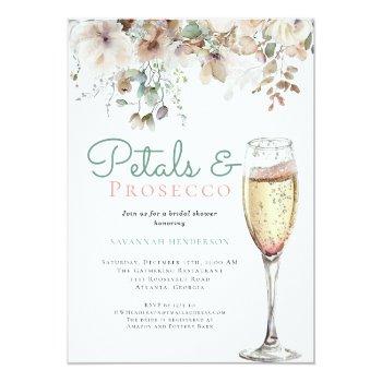 Chic Teal Petals And Prosecco Floral Front View