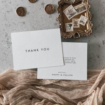 chic typography thank you card