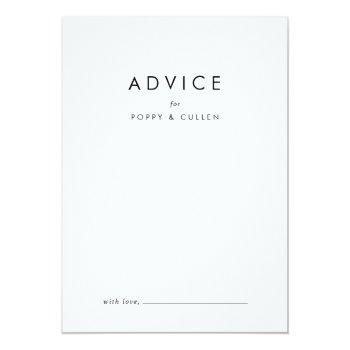 Chic Typography Wedding Advice Card Front View