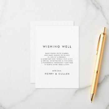 chic typography wedding wishing well card