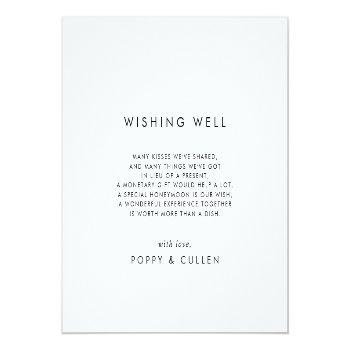 Chic Typography Wedding Wishing Well Card Front View