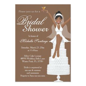 Chic White Modern Bridal Shower Invite Front View