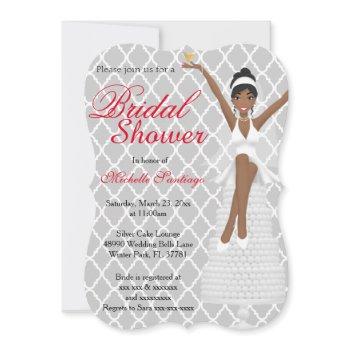 chic white modern bridal shower invite